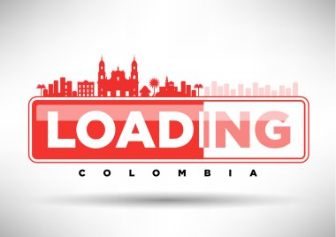 Colombia Skyline Typography Design clipart