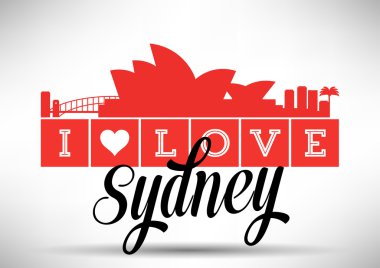Sydney skyline tasarımı tipografi ile