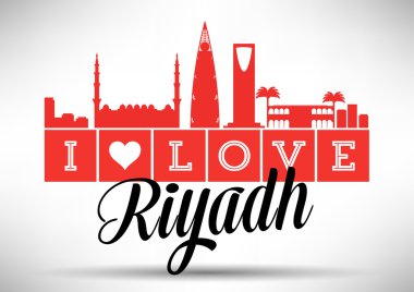 Riyad skyline tasarımı tipografi ile