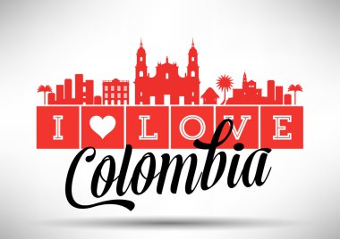 I love Colombia Typography Design clipart