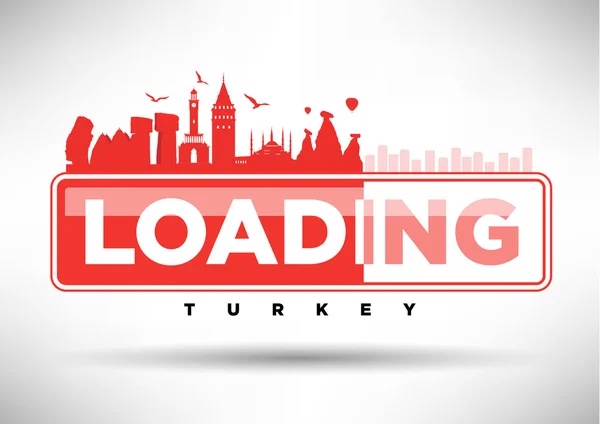 Turchia moderna Paese Skyline Design — Vettoriale Stock