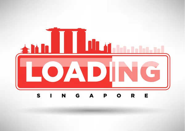 Singapura Cidade Skyline Design —  Vetores de Stock