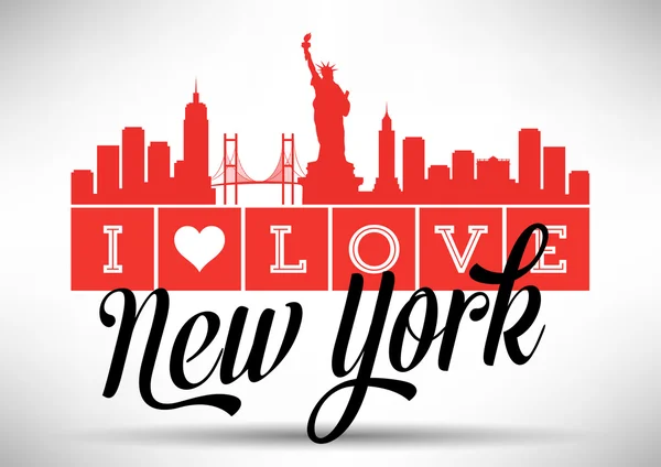 Adoro il design tipografico di New York — Vettoriale Stock