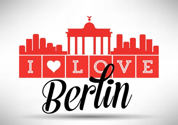 I Love Berlin Typography Design — Stock Vector