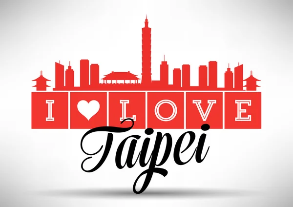 Ich liebe taipei typografie design — Stockvektor