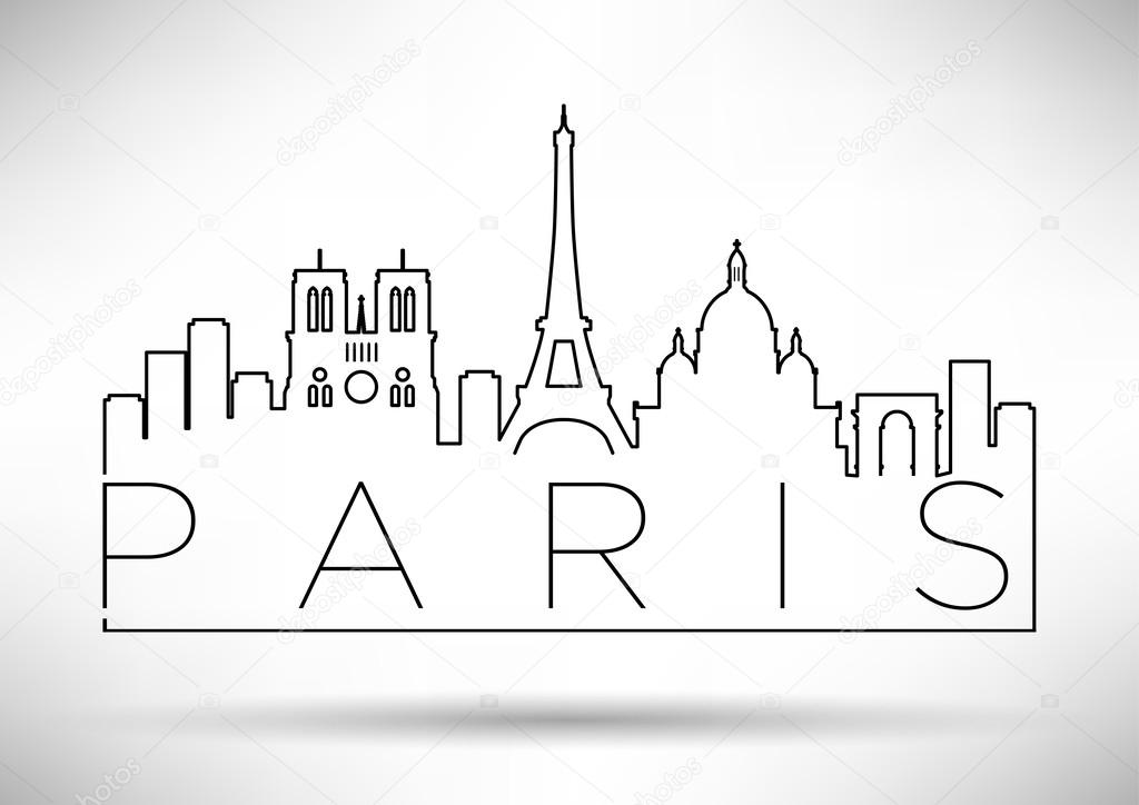 Paris Skyline Modern Typography