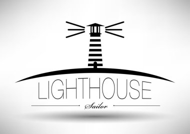 Lighthouse Icon with Typographic Design