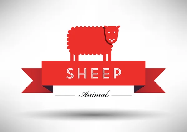 羊の黒いシルエット — ストックベクタ