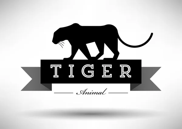 Ícone de tigre com design tipográfico — Vetor de Stock