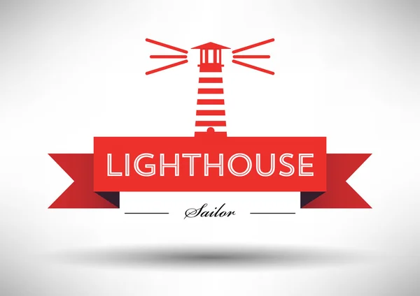 Lighthouse Icon with Typographic Design — Stock Vector