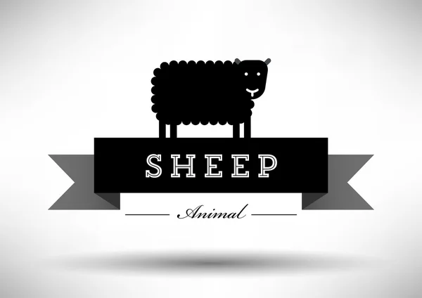 Silueta negra de oveja — Vector de stock