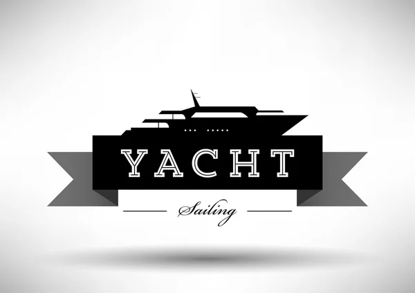 Yacht Icon with Typographic Design — Stock Vector