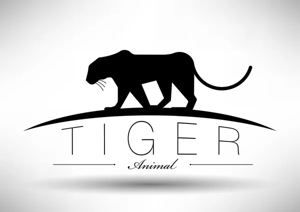 Tygr ikona s typografickým designem — Stockový vektor