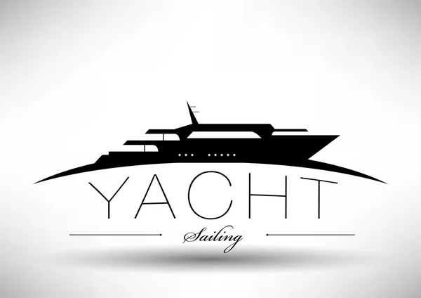 Yacht-Ikone mit typografischem Design — Stockvektor