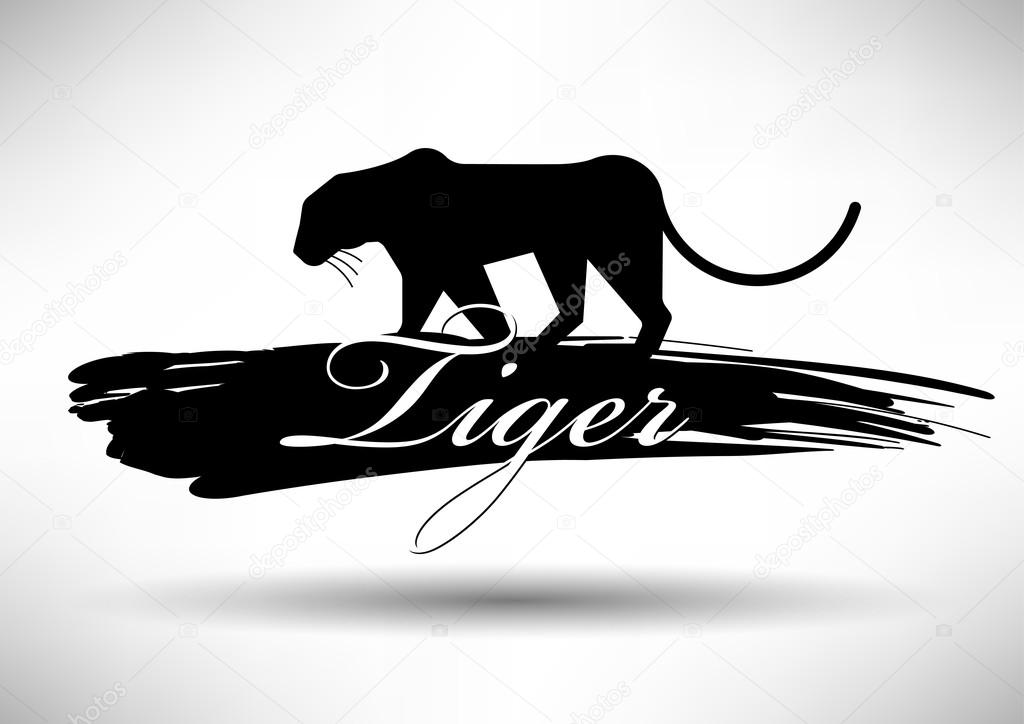 Tiger Icon with Typographic Design