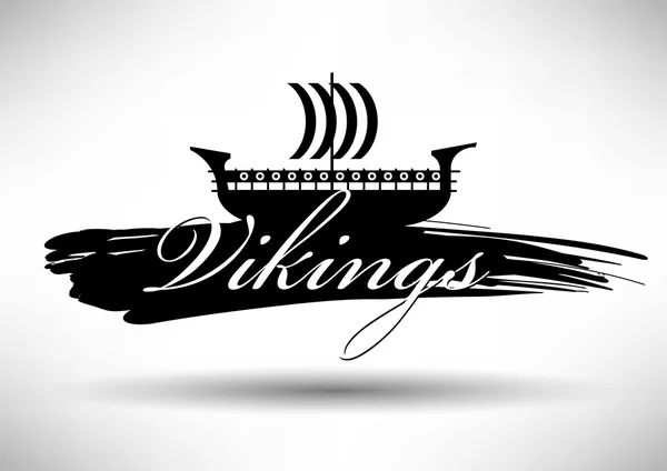 Viking hajó ikon, tipográfiai tervezés — Stock Vector