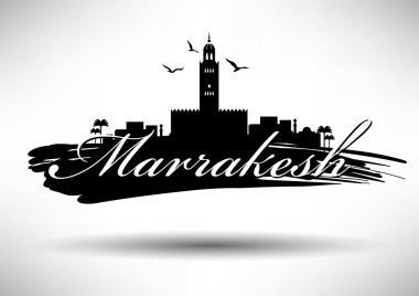 Marrakesh manzarası tipografi tasarımı ile