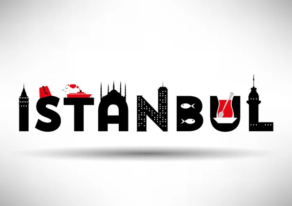 Istanbul Istanbul 'un sembollerle Tipografik Tasarım.
