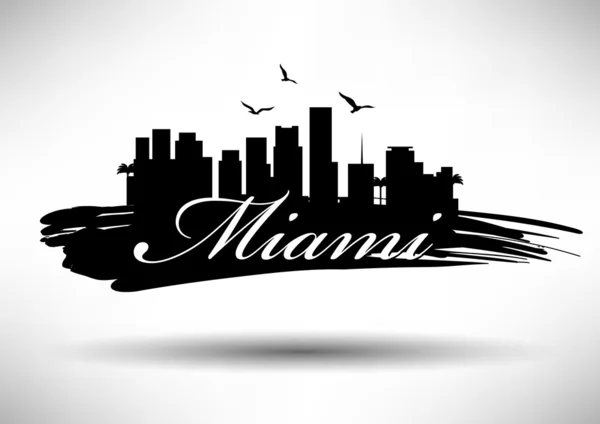 Skyline Miami z Typografia Design — Wektor stockowy