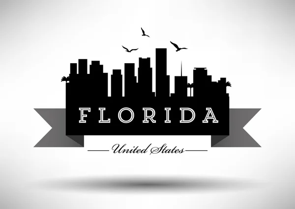 Florida Skyline com design de tipografia — Vetor de Stock