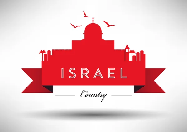 Israel Skyline con diseño tipográfico — Vector de stock