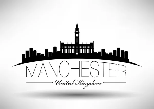 Manchester, horizonte de Inglaterra — Vector de stock