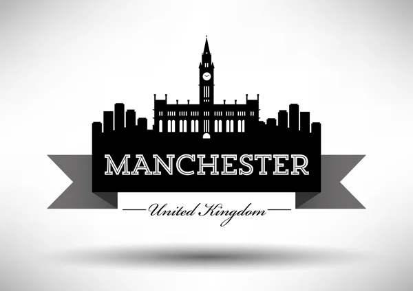 Skyline Manchester, Anglia — Stock Vector