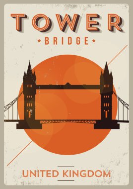 Tower Bridge Poster illüstrasyon
