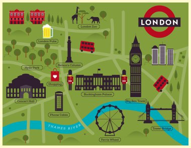 London City harita illüstrasyon