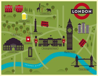 London City harita illüstrasyon