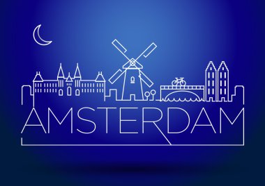 Amsterdam Şehir Hattı Silueti