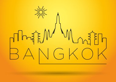 Bangkok şehir çizgi siluet