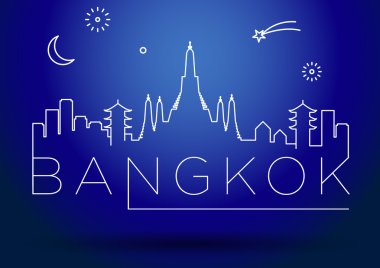 Bangkok şehir çizgi siluet