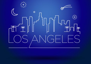 Los Angeles şehir çizgi siluet