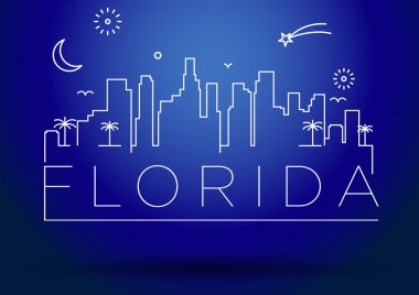 Florida City Line siluet Tipografik Tasarım