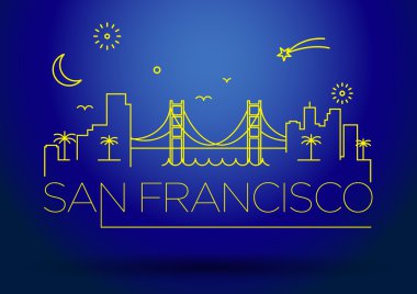 San Francisco Şehir çizgi siluet
