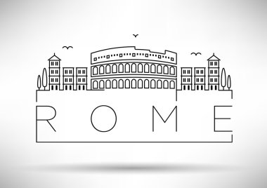 Roma şehir çizgi siluet