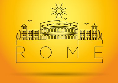 Roma şehir çizgi siluet