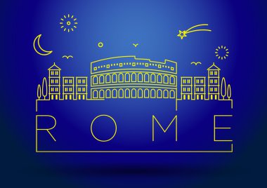 Roma şehir çizgi siluet