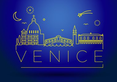 Venedik şehir çizgi siluet