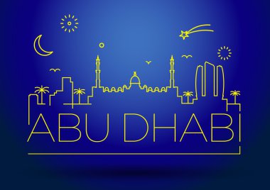 Abu Dabi şehir çizgi siluet