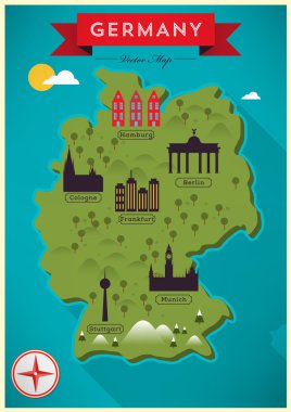 Colorful Map of Germany clipart