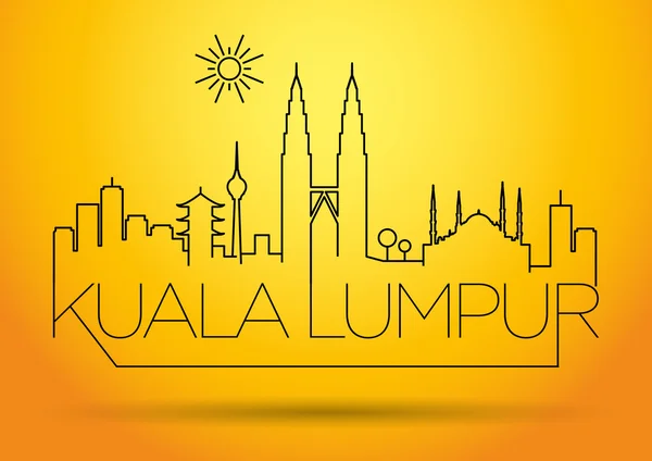 Kuala Lumpur City linje siluett — Stock vektor