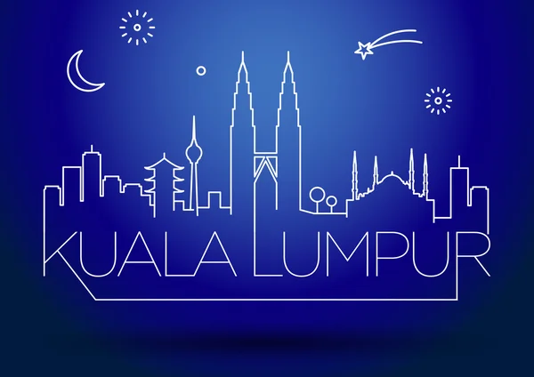 Kuala Lumpur City linje siluett — Stock vektor