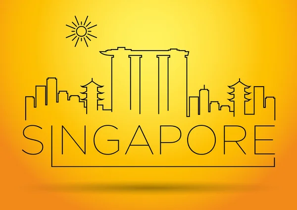 Linha da cidade de Singapura Silhueta — Vetor de Stock