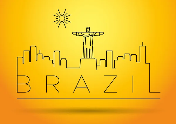 Brazílie linie silueta — Stockový vektor