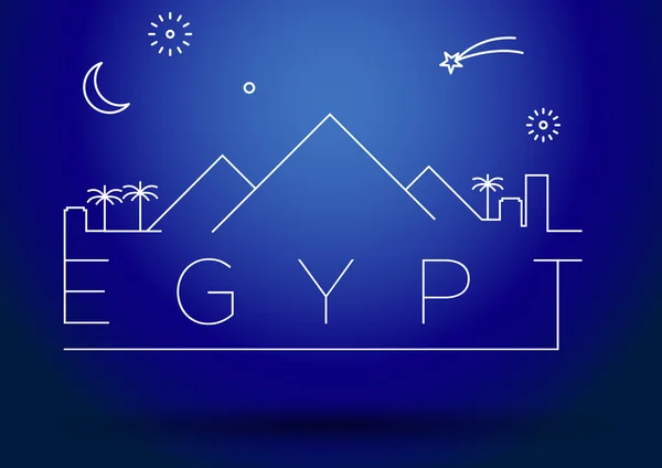 Silueta de línea de ciudad de Egipto — Vector de stock