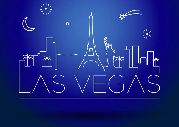 Las Vegas ville ligne Silhouette — Image vectorielle