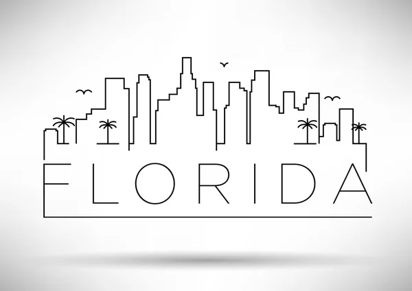 Florida City Line silhueta design tipográfico —  Vetores de Stock