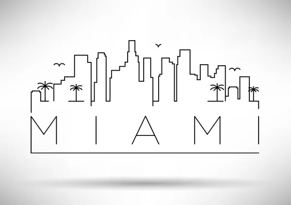 Miami City Line Silhouette — Stock Vector